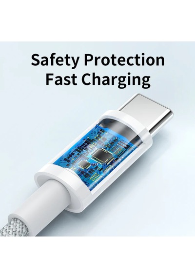 100w Type-c To Type-c 5a Pd 1 Metre Şarj Ve Data Kablosu iPad Uyumlu  & Macbook Uyumlu  - Beyaz