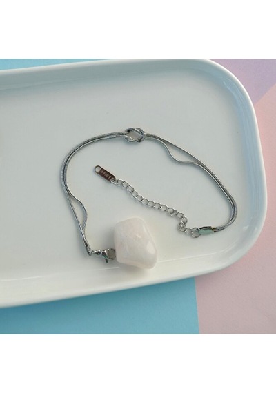 İki Sıralı Çelik Bileklik Unisex Bbf Hediyelik Sevgiliye Gümüş