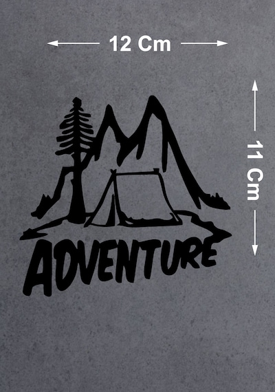 Kamp Adventure Sticker - Araba Oto Motosiklet Karavan Cam Sticker - 02167 12X11 Cm