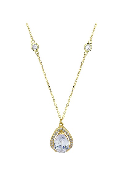 Kuyumcudukkani Damla Şekilli Kolye Sallantılı Zincirli Kolye-37176-g-w Gold