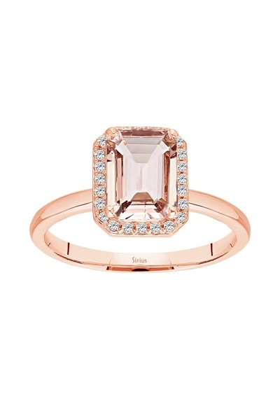 Sirius Pırlanta Ve Emerald Kesim Morganite Yüzük 0831R0037