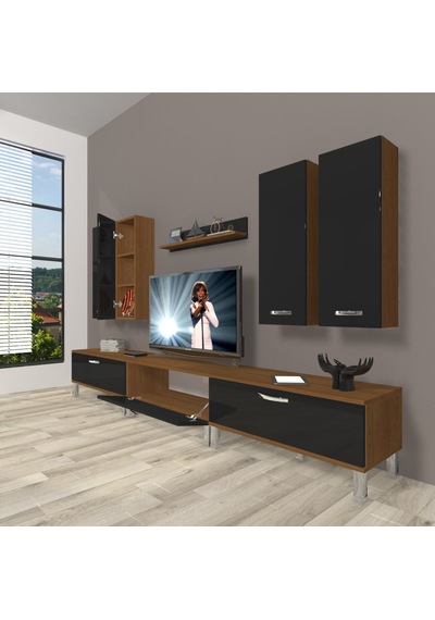 Decoraktiv Eko 8d Slm Krom Ayaklı Tv Ünitesi Tv Sehpası - Ceviz Siyah Ceviz - Siyah Decoraktiv Eko 8d Slm Krom Ayaklı Tv Ünitesi Tv Sehpası - Ceviz Siyah Ceviz - Siyah