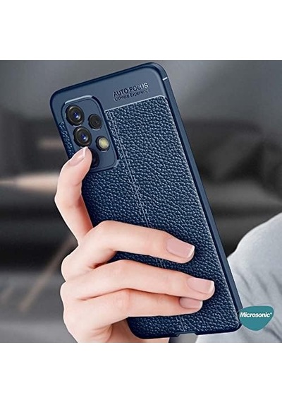 Galaxy A73 5g İçin Kılıf Deri Dokulu Silikon Lacivert Galaxy A73 5g İle Uyumlu Kılıf - Lacivert 50 x 22