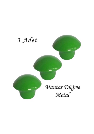 3 Adet Yeşil Mantar Düğme Kulp Çocuk Bebek Mobilya Çekmece Dolap Kapak Kulbu Metal Kulp Aksesuarları Vidalı