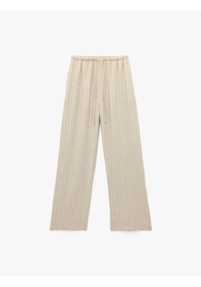 Koton Beli Bağcıklı Keten Karışımlı Rahat Kalıp Çizgili Geniş Paça Pantolon Bej Çizgili 5sal40049ıw Ekru Çizgili Koton Beli Bağcıklı Keten Karışımlı Rahat Kalıp Çizgili Geniş Paça Pantolon Bej Çizgili 5sal40049ıw Ekru Çizgili