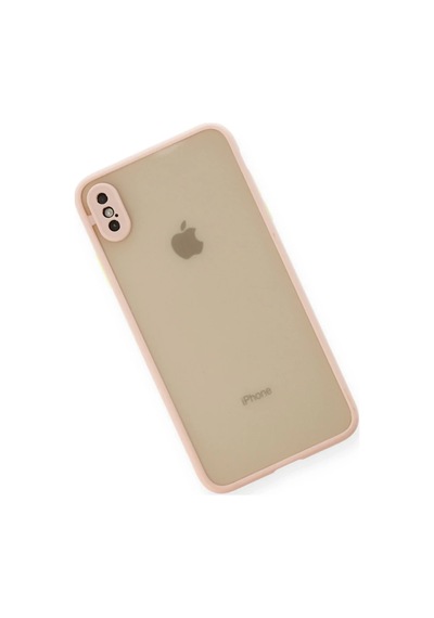 Apple Apple Uyumlu iPhone Xs Max Kılıf Montreal Silikon Kapak - Pembe 0.2M-Çok Renkli