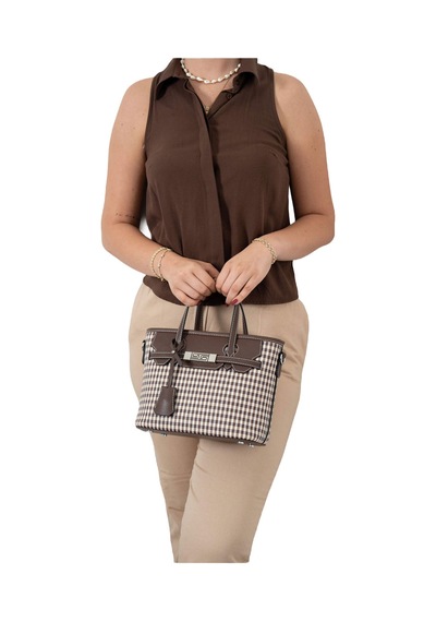 Omuz Çantası Kadın Silver Polo 1185-47860 Sılver Polo Bayan Çantası M191 Kahve Sarı-mat Kahve Çok Renkli