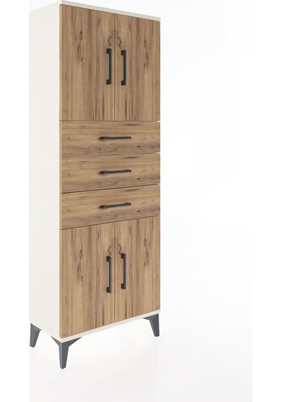 Arges Dolap 3 Raflı 3 Çekmeceli 4 Kapaklı 60x30x163 Aytaşı-çam Aytası