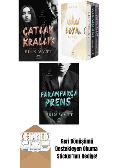 Çatlak Krallık Royal Serisi 6. Kitap + Paramparça Prens Royal Serisi 2. Kitap + Kâğıt Prenses Royal Serisi 1. Kitap