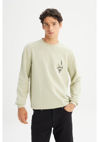 Lee Erkek Baskılı Sweatshirt Light Green Light Green