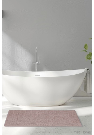 2 Li Ayak İzli Banyo Ayak Havlusu %100 Pamuklu Renkli 50x70 Cm Menom Mürdüm
