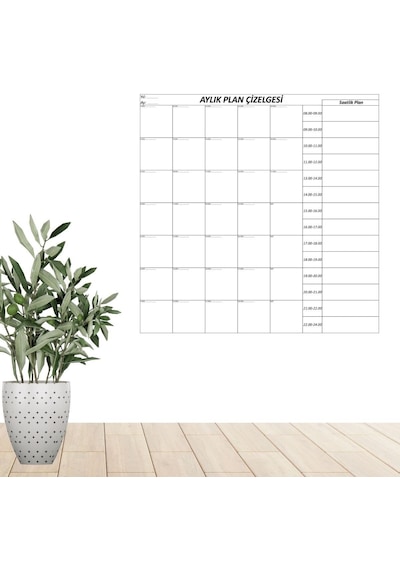Aylık Planlayıcı Manyetik Duvar Stickerı Takvim Plan Çizelgesi Timya/go1395 204617 Siyah
