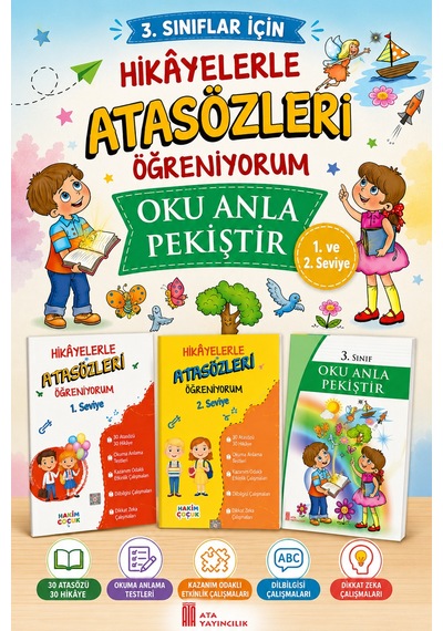3.sınıflar İçin Hikayelerle Atasözleri Öğreniyorum 1 Ve 2 + Oku Anla Pekiştir
