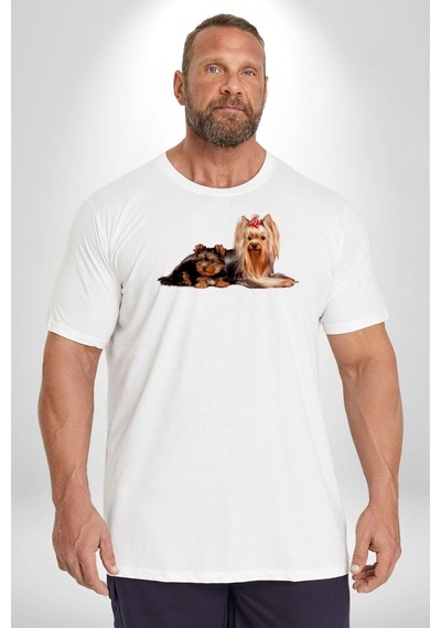 Angemiel Yorkshire Teacup Ve Anne Köpek Beyaz Büyük Beden Kadın Erkek Ünisex Basic Ön Baskılı Tişört Beyaz Angemiel Yorkshire Teacup Ve Anne Köpek Beyaz Büyük Beden Kadın Erkek Ünisex Basic Ön Baskılı Tişört Beyaz