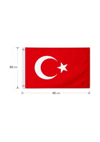 30x45 Cm Asılabilir Türk Bayrağı Alpaka Kumaş, İç & Dış Mekan Kullanımına Uygun Tek Ebat