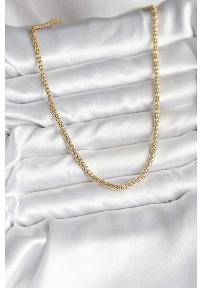 14k Gold Renk Kaplama Boru Zincir Model Cm Kadın Kolye Çok Renkli