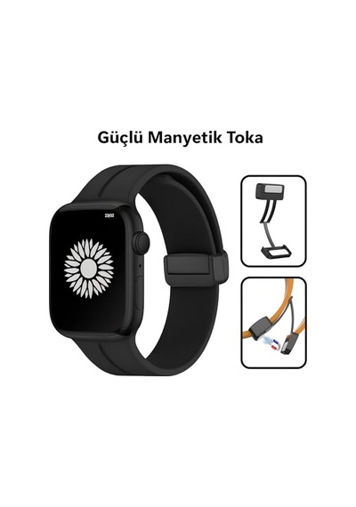 Ayrex Apple Watch 45mm 44mm 42mm 49mm İle Uyumlu Kordon Guard Renkli Kopma Karşıtı Ayarlanabilir Manyetik Rahatsız E
