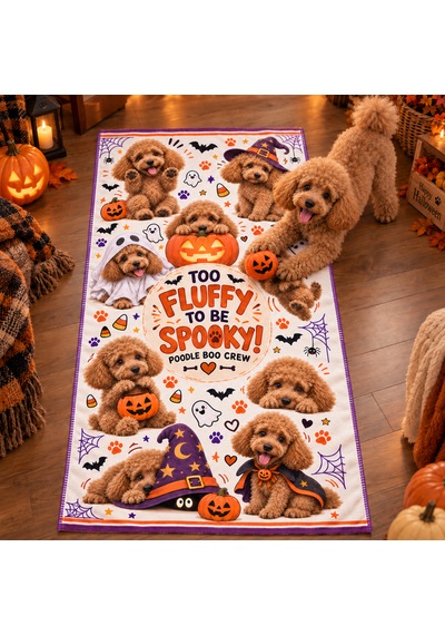 Kedi & Köpek Kurulama Havluları Poodle Halloween Büyük Boy Hızlı Kuruyan 60x120cm