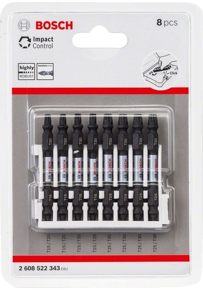 Bosch Impact Ctrl Çift Taraf 8'li T15-20/T25-30 Vidalama Ucu Paketi - 2608522343