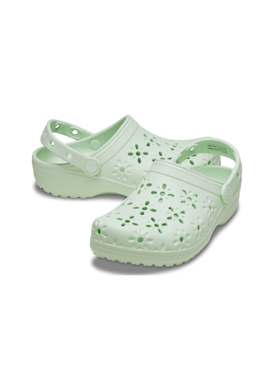 Crocs Classic Floral Cut Out Clog Kadın Terlik Yeşil