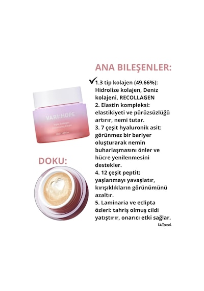 Varı Hope Varı:hope Triple Collagen Customizing Cream 50 Ml 3 Çeşit Kolajen İçeren Sıkılaştırıcı Krem