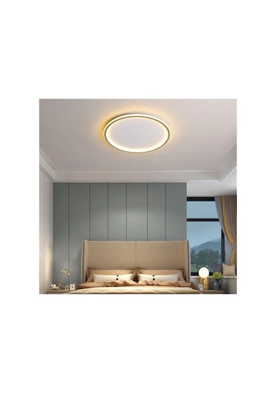 Antrasit Ø60cm Çember Avize 3000k Sarı Işık Led Tavan Lambası