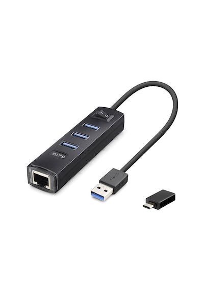 Usb Type-c 3.2 Gen1 Hub Ethernet Gigabit 4 Port Siyah Rj4503 Evimdeyokyok