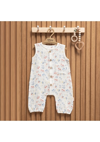 Tiffany Baby & Kids Tiffany Baby Müslin Sweet Theme Uzun Atlet Tulum 60024 Ekru