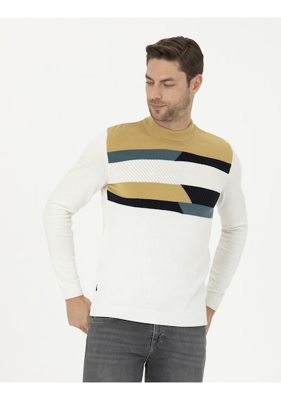 Pierre Cardin Erkek Ekru Triko Kazak 50278121-vr019 Ekru
