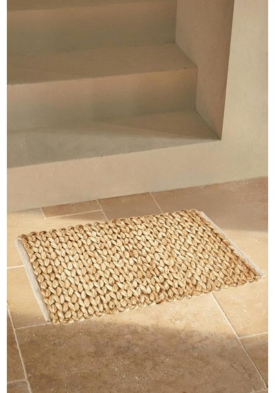 Lexroo El Yapımı Örgü Jüt Hasır Lüx Kapı Önü Paspası, 65 X 45 Cm Çok Renkli