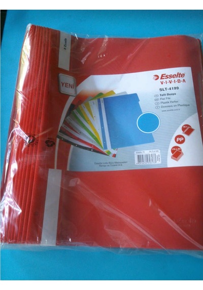 Plastik Telli Dosya Kırmızı 1 Pk Paket Paket 50 Li Esselte