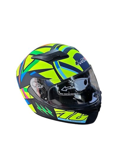 Ls5 Fullface Güneş Vizörlü Kask Sarı - Siyah