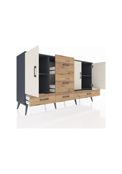 Kronos Konsol 4 Raflı 5 Çekmeceli 3 Kapaklı 176x59x99 Antrasit-aytaşı/çam Aytası/atlas Çam - Antrasıt Kronos Konsol 4 Raflı 5 Çekmeceli 3 Kapaklı 176x59x99 Antrasit-aytaşı/çam Aytası/atlas Çam - Antrasıt