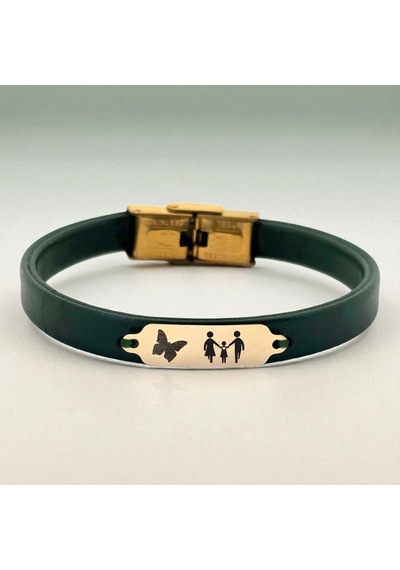 Archin Aile Temalı Yeşil Derili Kelebek Motifli 14 Ayar Altın Plakalı Hediye Bileklik-650sembol Aile Archin Aile Temalı Yeşil Derili Kelebek Motifli 14 Ayar Altın Plakalı Hediye Bileklik-650sembol Aile