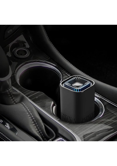 Ally K2 Araç İçm Mini Hava Temizleyici Araba Ev Ofis Taşınabilir Air Purifier- 5775 Siyah Orkide