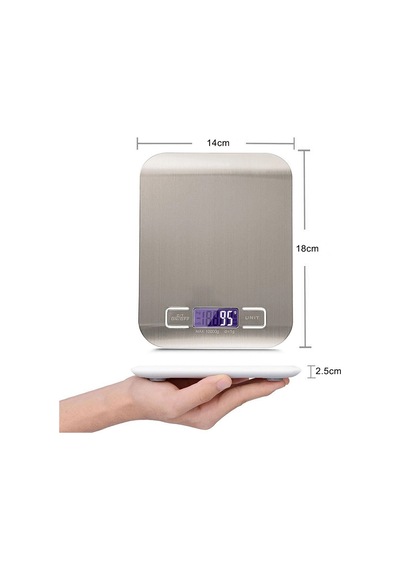 Hubrendy Çer Lüx Dijital Mutfak Terazisi 5 Kg 1 Gr Hassas Paslanmaz Çelik + Pil 687187