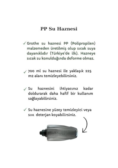 Grothe Wipe Sprey Mop Gri 2 Mop Bezli Tıpasız Sistem 700 Cc Su Hazneli Mikrofiber Parke Mermer Fayans İçin Üretici Garantili Açık Bej