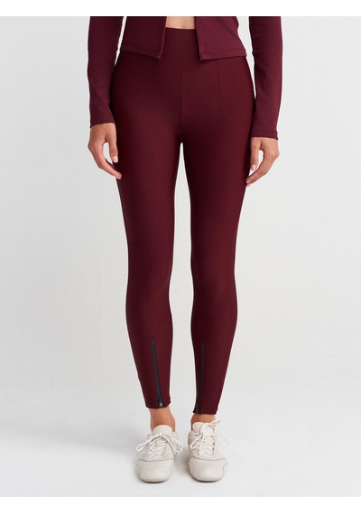Dilvin 7934 Fermuar Detaylı Tayt-bordo Bordo