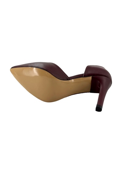 Hobby Ayakkabı Hobby 26757 Deri Stiletto Kadın Ayakkabı File Detaylı Bordo