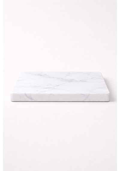 20x30 Cm Doğal Beyaz Mermer Kesme & Sunum Tahtası Premium Mutfak Ürünü Beyaz