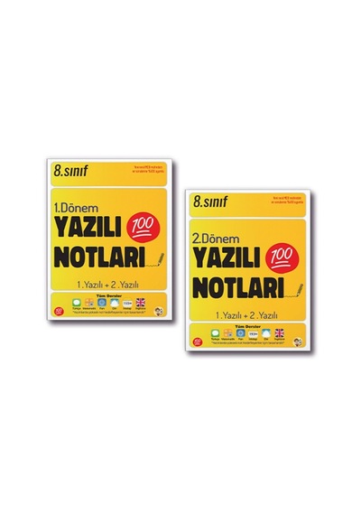 Tonguç 8. Sınıf Yazılı Notları Set 2 Kitap - 1. Ve 2. Dönem - 1. Ve 2. Yazılı