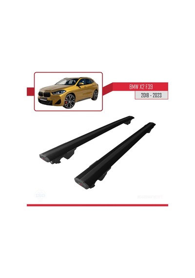 Bmw X2 F39 2018 Ve Sonrası İle Uyumlu Hook Model Anahtar Kilitli Ara Atkı Tavan Barı Siyah