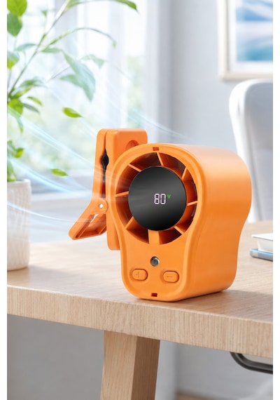 Hadron T511 Şarjlı Klipsli Mini El Fanı Dijital Göstergeli