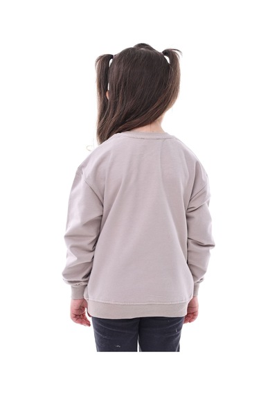 Zuzunga Basic Düz Renk Vizon Fırçalı Yumuşak Pamuk Sweatshirt