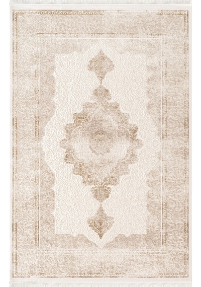 Look Classıc Lk005b Çerçeveli Krem Bej Klasik Desen Akrilik Dokuma Taban Tozuaz Oturma Odası Halısı-1033 Krem - Bej
