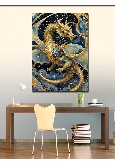 Kanvas Tablo Desenli Ejderha 50cmx70cm