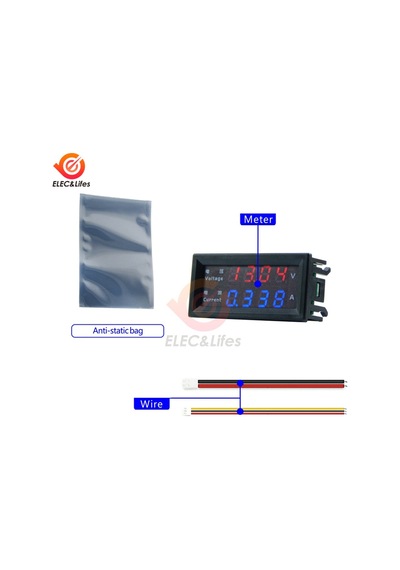 100v 3bit Kırmızı Mavi-m4430 Dc 100v 200v 500v 10a Elektronik Dijital Voltmetre Ampermetre 0.2 Kablo Bulucu & Test Cihazı 43850206