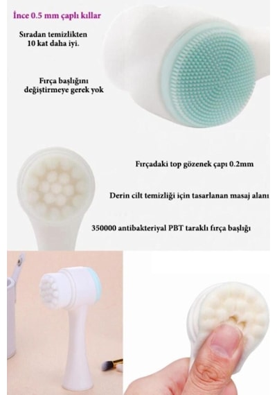 Çift Taraflı Cilt Temizleme Fırçası Ve Silikon Siyah Nokta Temizleme Aparatı