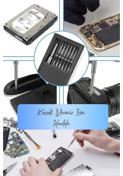 24 Parça Çelik Hassas Mıknatıslı Tornavida Seti Elektronik Saat Bilgisayar Tamir Tornavidası Set