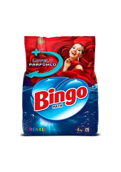 Bingo Matik Toz Çamaşır Deterjanı Renkliler 26 Yıkama 4 KG